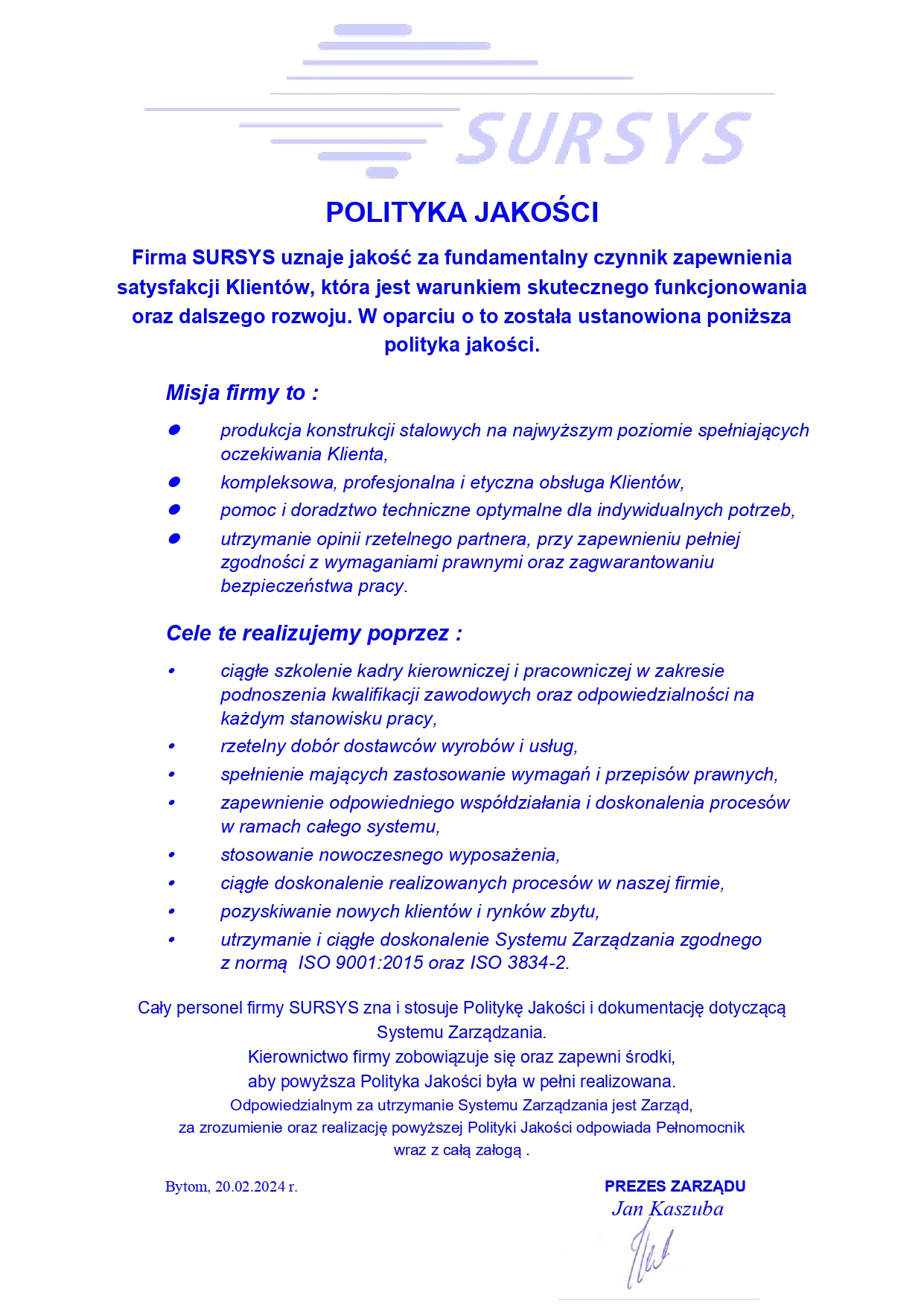 Polityka jakości